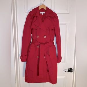 Red trench coat - Like New!